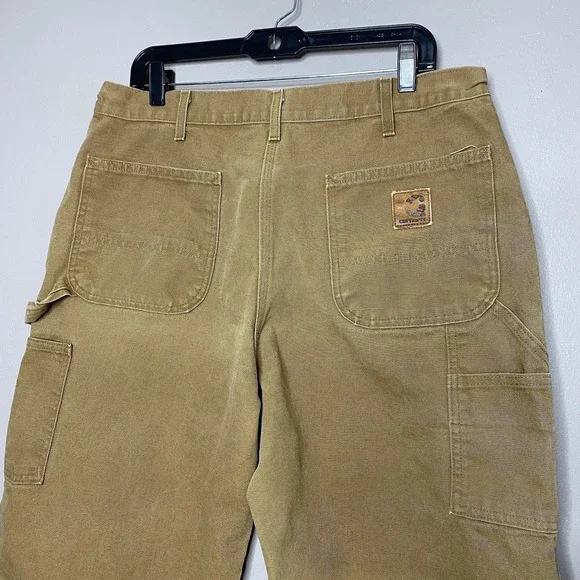 Vintage Carhartt B11 BRN Carpenter Pants‎ Mens SZ 36x32 Canvas Union Made In USA - Picture 4 of 16